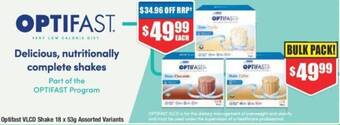 Chemist Warehouse Optifast VLCD Shake 18 x 53g Assorted Variants offer