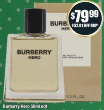 Chemist Warehouse Burberry Hero 50ml edt offer