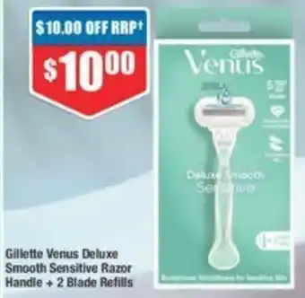 Gillette Venus Deluxe Smooth Sensitive Razor Handle + 2 Blade Refills