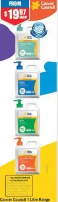 Chemist Warehouse Cancer Council 1 Litre Range offer