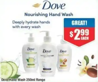 Dove Hand Wash 250ml Range