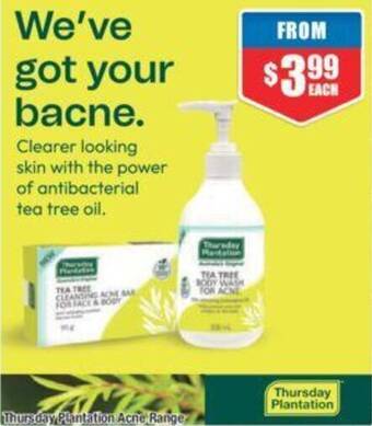 Chemist Warehouse Thursday Plantation Acne Range offer