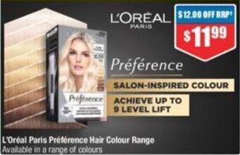 Chemist Warehouse L'Oréal Paris Préférence Hair Colour Range offer