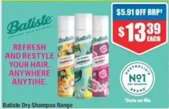 Batiste Dry Shampoo Range