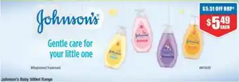 Johnson's Baby 500ml Range