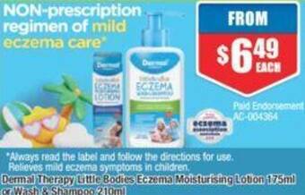 Chemist Warehouse Dermal Therapy Little Bodies Eczema Moisturising Lotion 175ml or Wash & Shampoo 210ml offer