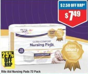 Chemist Warehouse Rite Aid Nursing Pads 72 Pack offer
