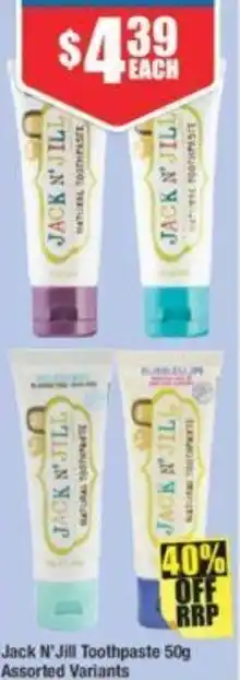 Chemist Warehouse Jack N' Jill Toothpaste 50g Assorted Variants offer