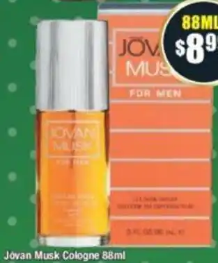 Chemist Warehouse Jovan Musk Cologne 88ml offer