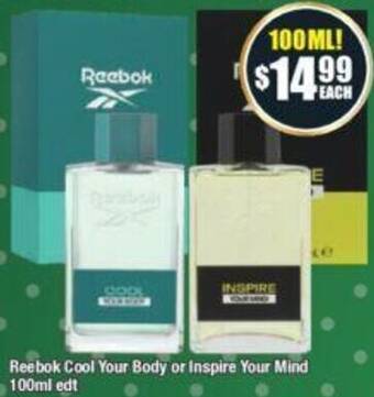 Chemist Warehouse Reebok Cool Your Body or Inspire Your Mind 100ml edt offer