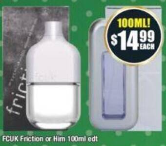 Chemist Warehouse FCUK Friction or Him 100ml edt offer