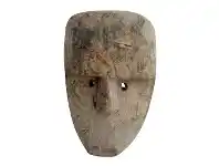 LivingStyles Asha Carved Wooden Mask Sculpture, Small offer