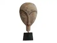 LivingStyles Gundul Carved Wooden Mask Decor on Stand, Large offer