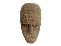 LivingStyles Asha Carved Wooden Mask Sculpture, Large offer