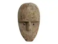 LivingStyles Asha Carved Wooden Mask Sculpture, Medium offer