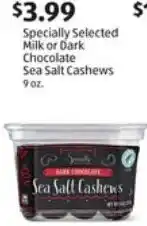 Specially Selected Milk or Dark Chocolate Sea Salt Cashews
