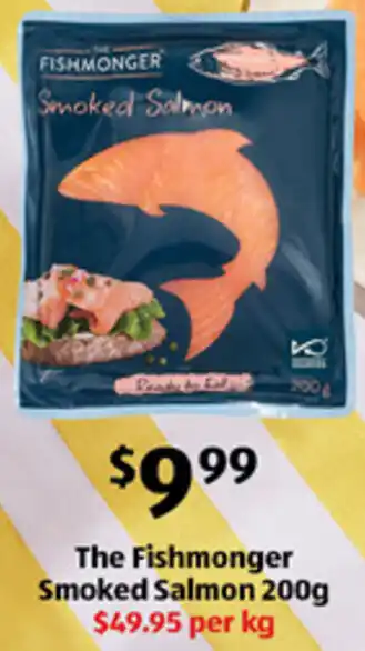 ALDI The Fishmonger Smoked Salmon 200g offer