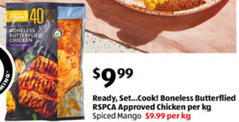 ALDI Ready, Set...Cook! Boneless Butterflied RSPCA Approved Chicken per kg offer