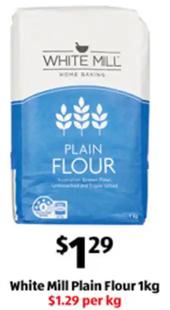 ALDI White Mill Plain Flour 1kg offer