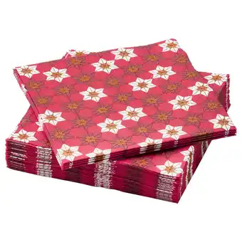 IKEA Vinterfint paper napkin, floral pattern red, 24x24 cm offer