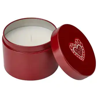 Vinterfint scented candle in metal tin, cinnamon & sugar/red, 20 hr