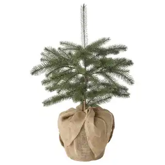 Vinterfint artificial potted plant, in/outdoor jute/christmas tree green, 19 cm