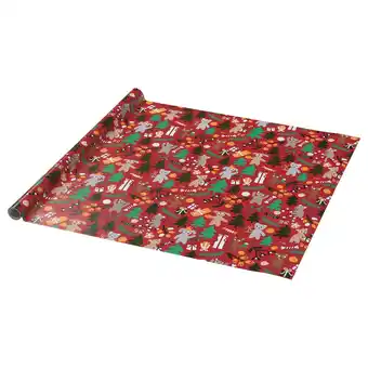 Vinter 2021 gift wrap roll, animal pattern red, 3x0.7 m