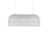 LivingStyles Esch Woven Iron Strips Elongated Pendant Light, Small, White offer