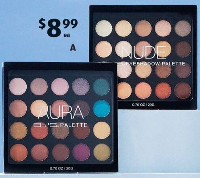 BYS Face or Eyeshadow Palette 15g20g offer at ALDI