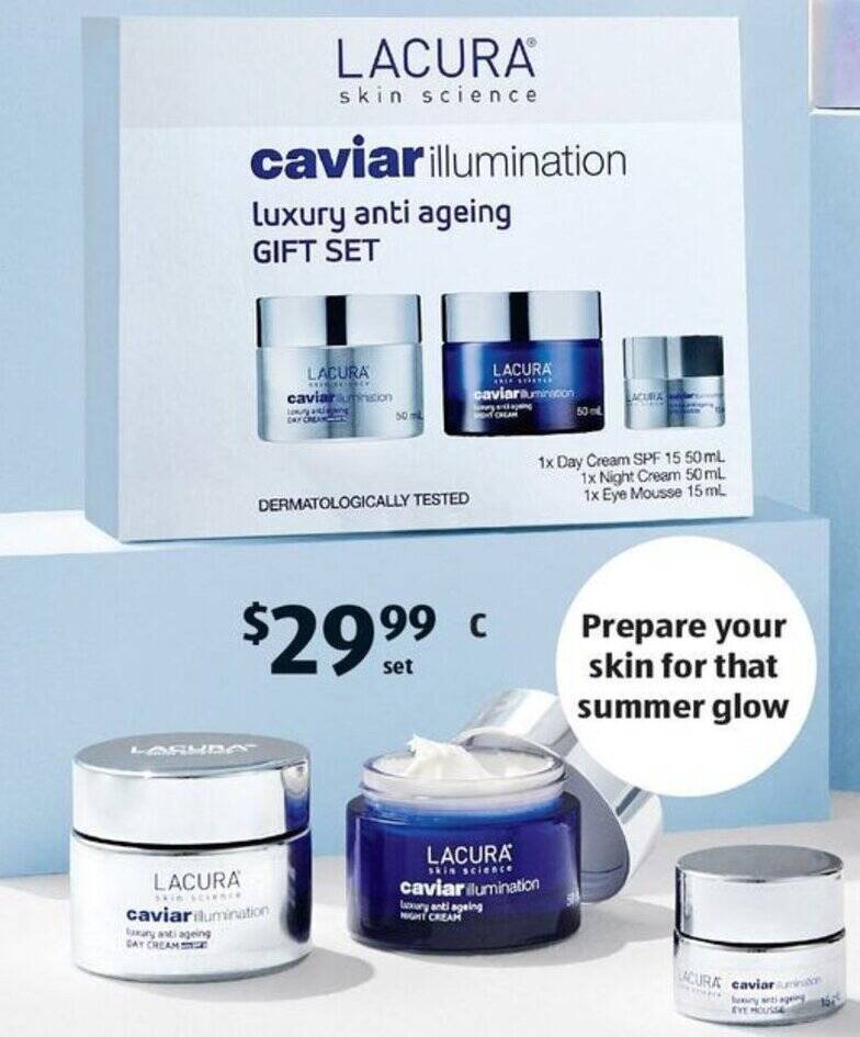 Lacura Skin Science Caviar Skin Care Gift Set offer at ALDI