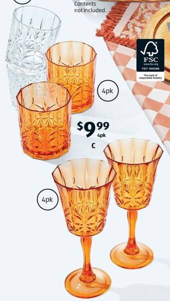 ALDI Outdoor Acrylic Drinkware 4pk offer