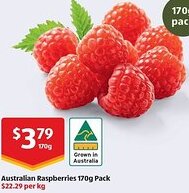 ALDI Australian Raspberries 170g Pack offer