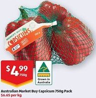 ALDI Australian Market Buy Capsicum 750g offer