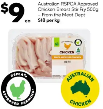 Australian RSPCA Approved Chicken Breast Stir Fry 500g
