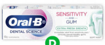 Woolworths Oral-B Sensitive Toothpaste 90g offer