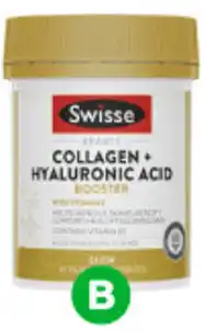 Woolworths Swisse Beauty Collagen + Hyaluronic Acid Booster Tablets Pk 80 offer