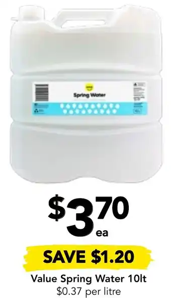 Value Spring Water 10lt