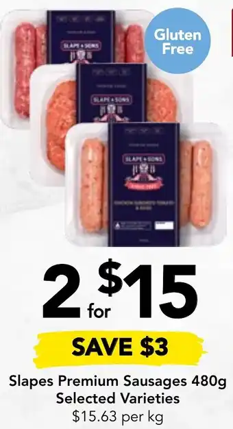 Drakes Slapes Premium Sausages 480g offer