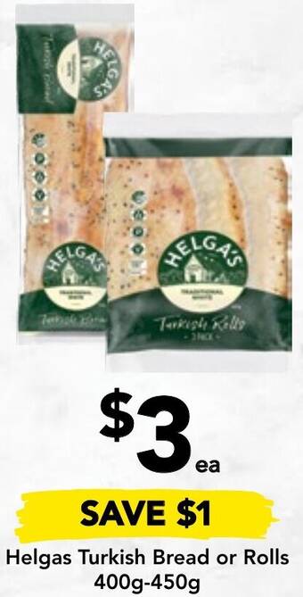 Drakes Helgas Turkish Bread or Rolls 400g-450g offer
