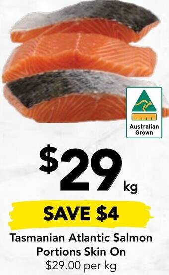 Drakes Tasmanian Atlantic Salmon Portions Skin On offer