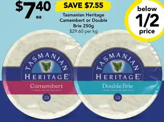 Drakes Tasmanian Heritage Camembert or Double Brie 250g offer