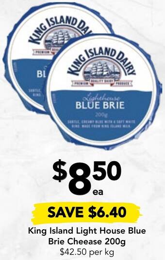 Drakes King Island Light House Blue Brie Cheease 200g offer