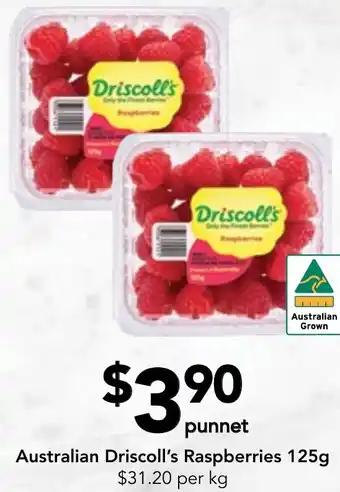 Australian Driscoll's Raspberries 125g