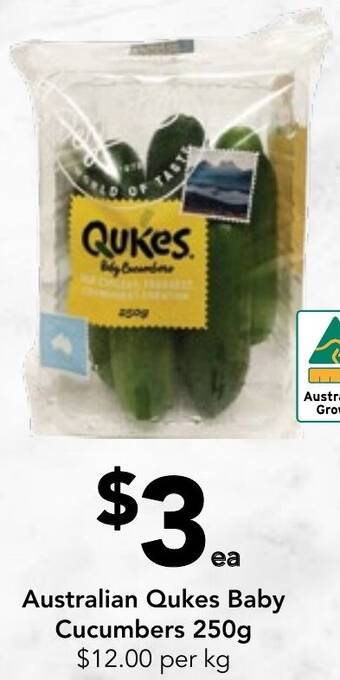 Drakes Australian Qukes Baby Cucumbers 250g offer