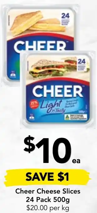 Drakes Cheer Cheese Slices 24 Pack 500g offer