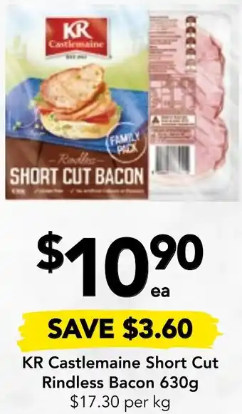 Drakes KR Castlemaine Short Cut Rindless Bacon 630g offer