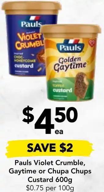 Drakes Pauls Violet Crumble, Gaytime or Chupa Chups Custard 600g offer