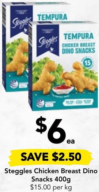 Drakes Steggles Chicken Breast Dino Snacks 400g offer