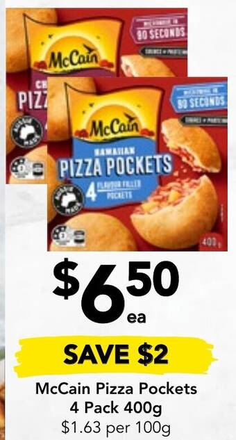 Drakes McCain Pizza Pockets 4 Pack 400g offer