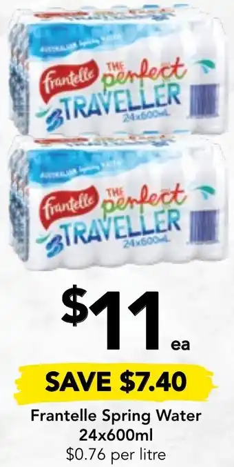 Drakes Frantelle Spring Water 24x600ml offer